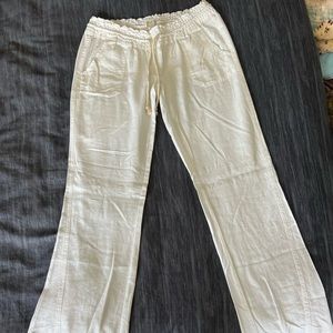 Roxy White Linen Pants